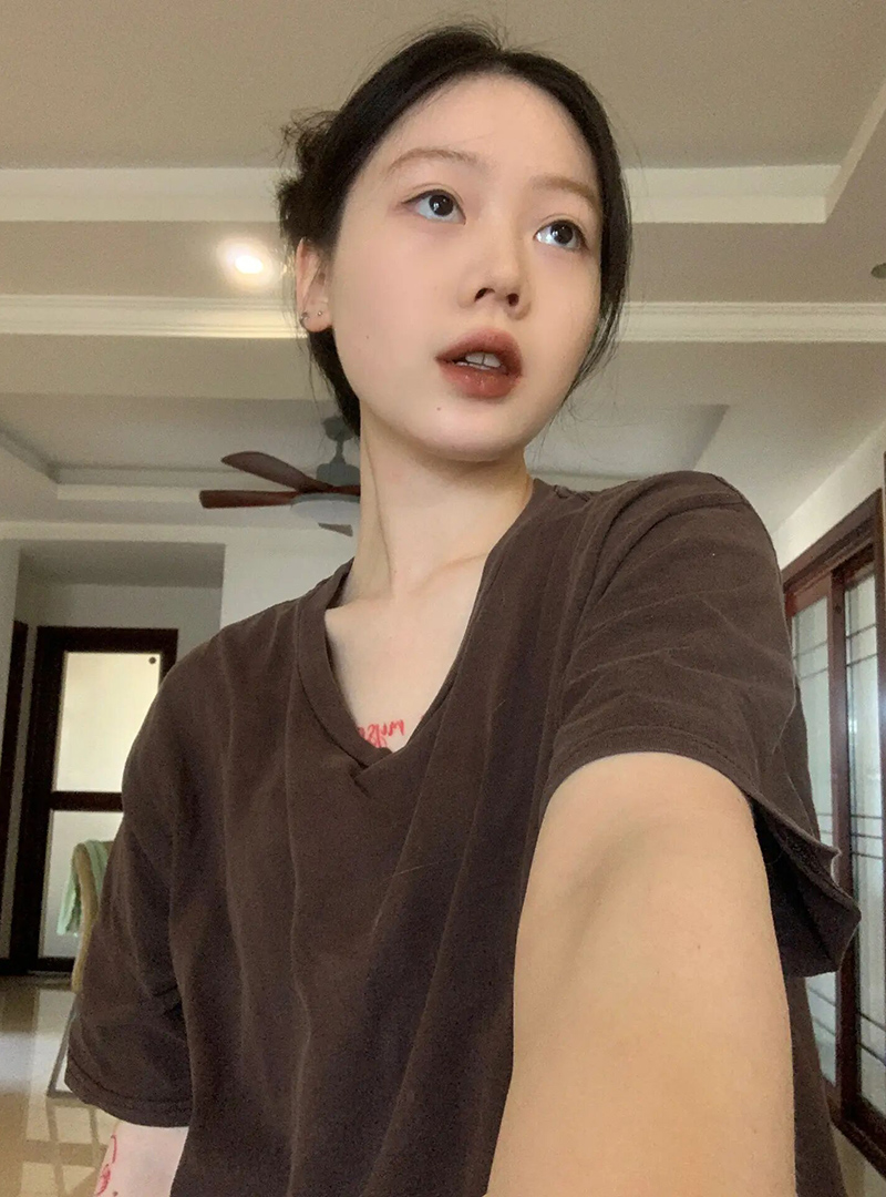 已出貨 咖色v領短袖t恤夏季純棉基礎簡約復古顯瘦百搭寬鬆上衣