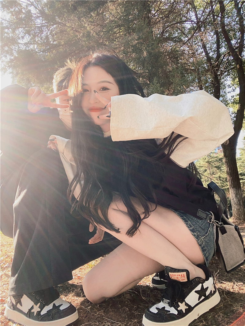 實拍美式辣妹撞色長袖t恤寬鬆設計感插肩袖打底衫疊穿上衣
