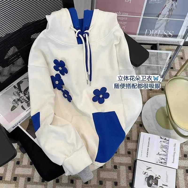 原版做工字母連帽衛衣2024春裝新款寬鬆簡約百搭休閒套頭上衣