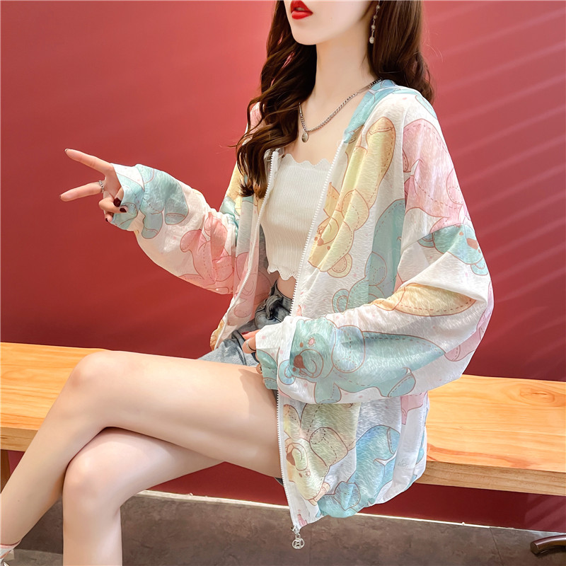 Real shot of ice silk nano silk sun protection clothing summer outdoor breathable sexy open chest zipper jacket for women 100 polyester