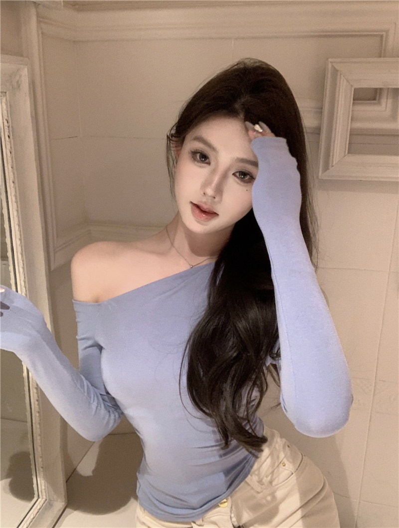 實拍~打底衫秋冬內搭長袖上衣t恤小個子洋氣減齡短款