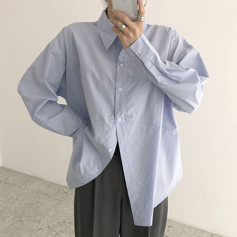 2024春季新款設計感別致蝴蝶結上衣女v領泡泡袖氣質白色襯衫襯衣
