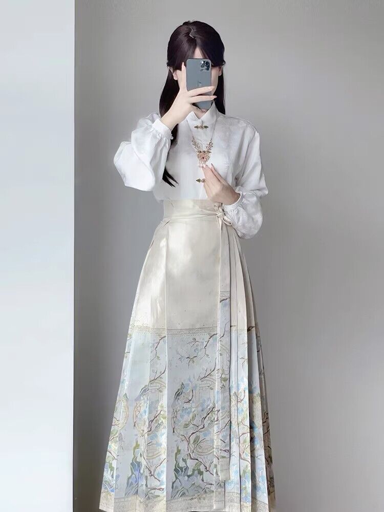 馬面裙新款改良明制國風漢服可上班穿的日常女新中式半身裙