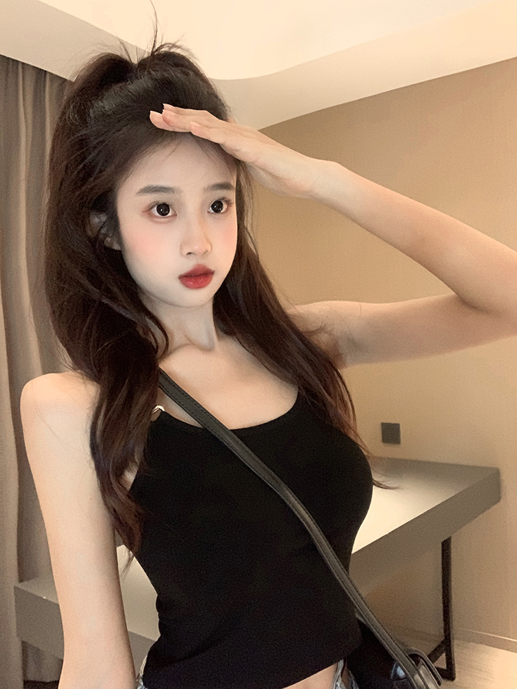 辣妹吊帶背心女夏季韓版2024新款設計感修身顯瘦彈力螺紋外穿上衣