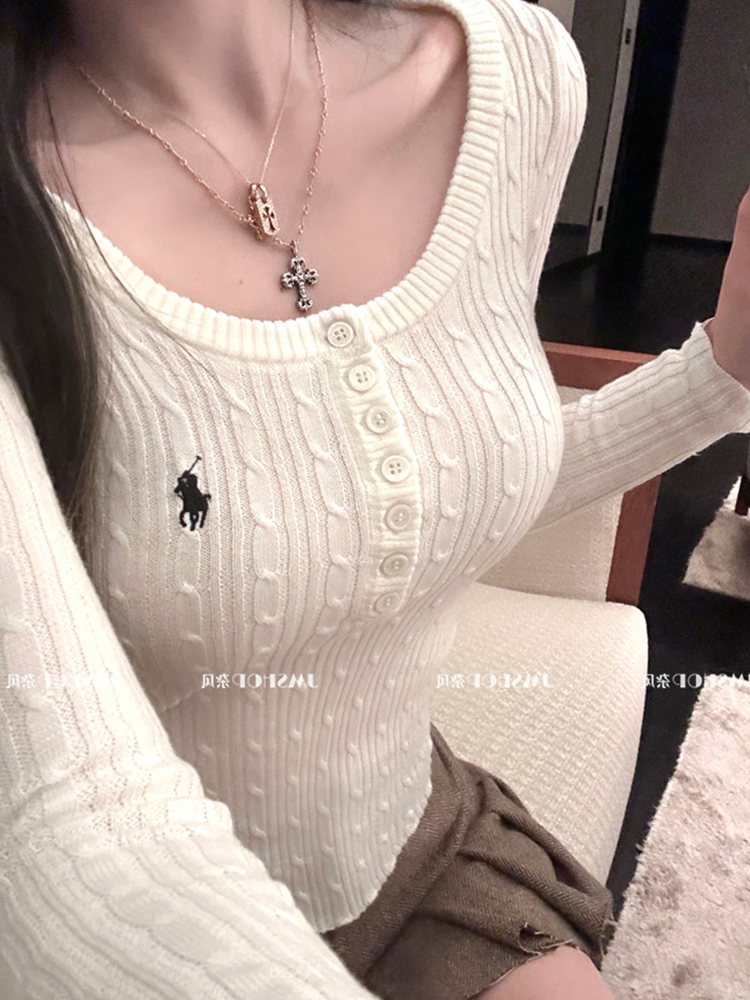 純欲風辣妹打底針織衫女秋冬新款設計感小眾修身顯瘦內搭短款上衣