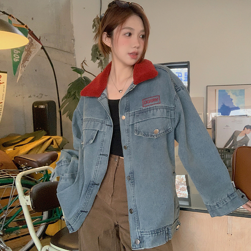 Actual shot ~ French denim small fragrance jacket spring and autumn high-end early spring new design American retro