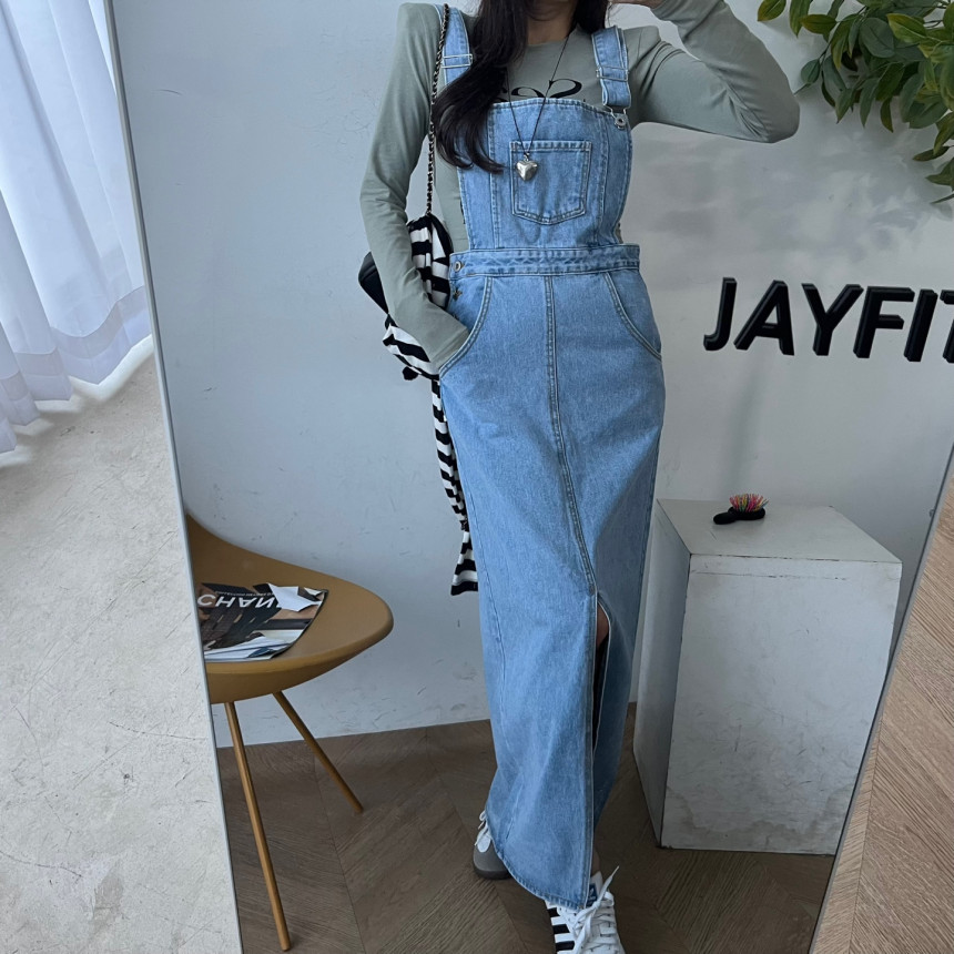牛仔背帶裙
