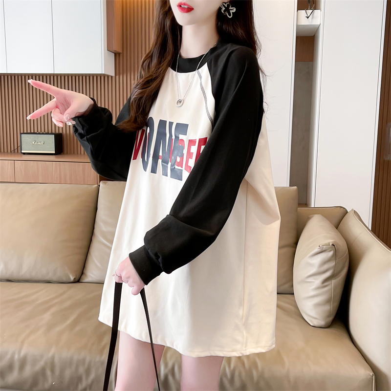 實拍德絨 圓領衛衣女新款春秋季洋氣減齡寬鬆設計感上衣潮
