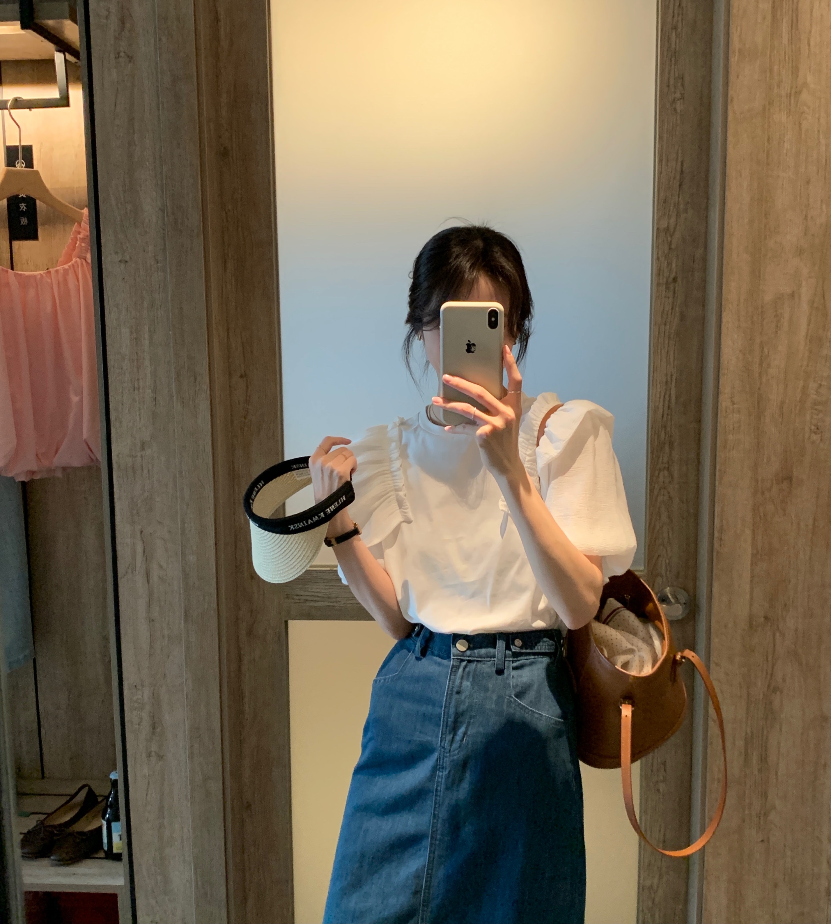 泡泡袖木耳邊T恤短袖女2024春季新款寬鬆韓版設計感小眾上衣