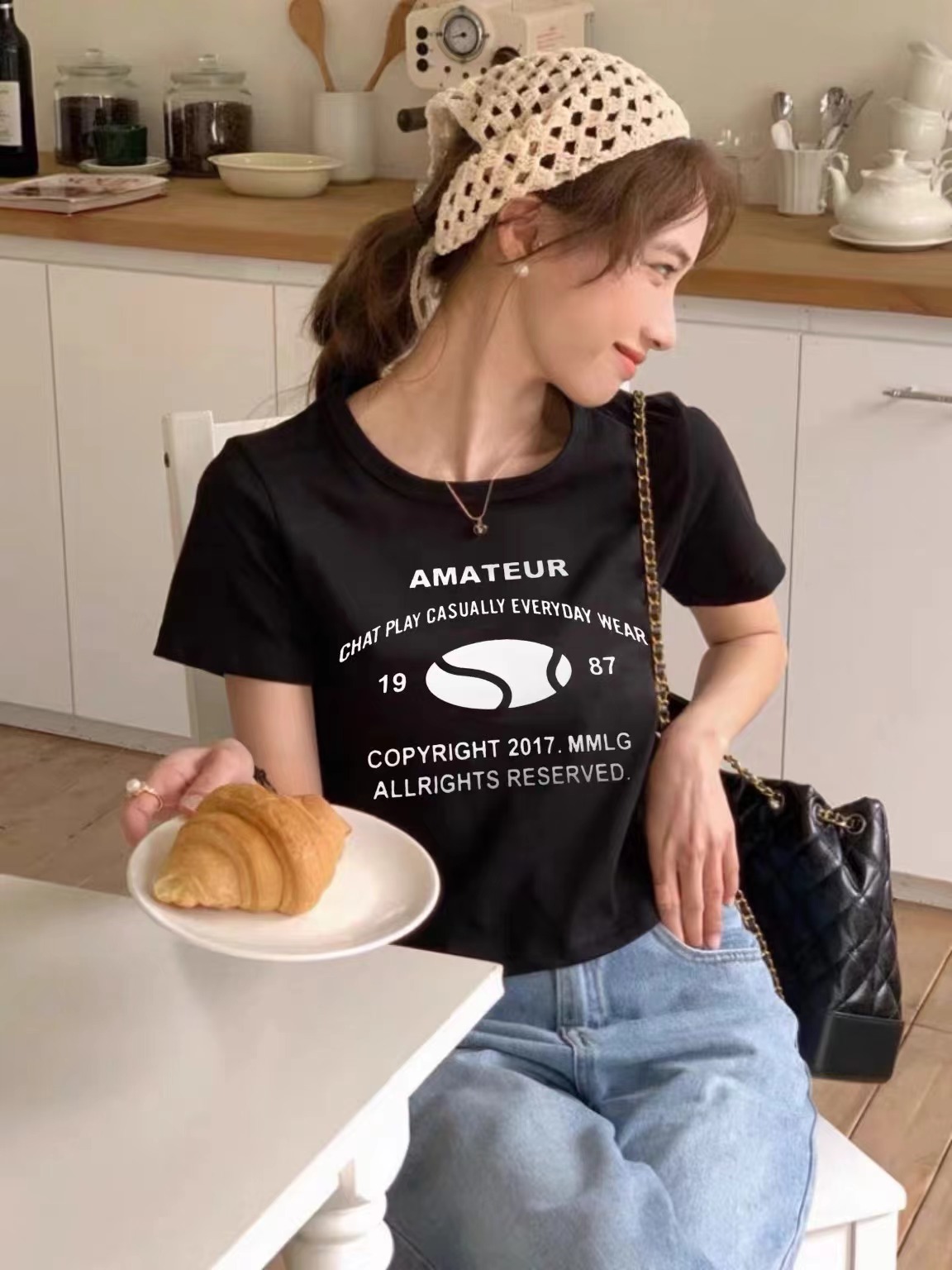 美式復古辣妹短袖t恤女高腰露臍短款夏季修身顯瘦字母上衣ins潮