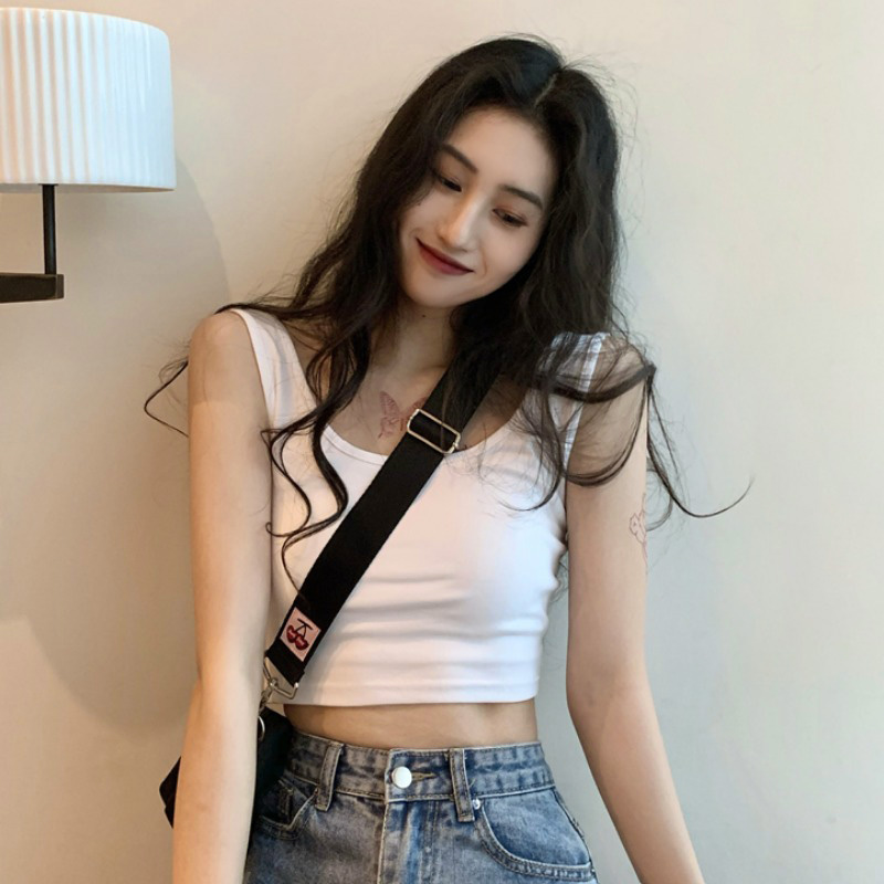 方領短袖女2024夏季辣妹短款修身小眾上衣