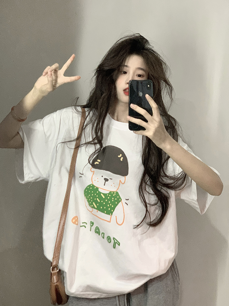 原創~實拍~印花純棉短袖T恤女印花半袖上衣