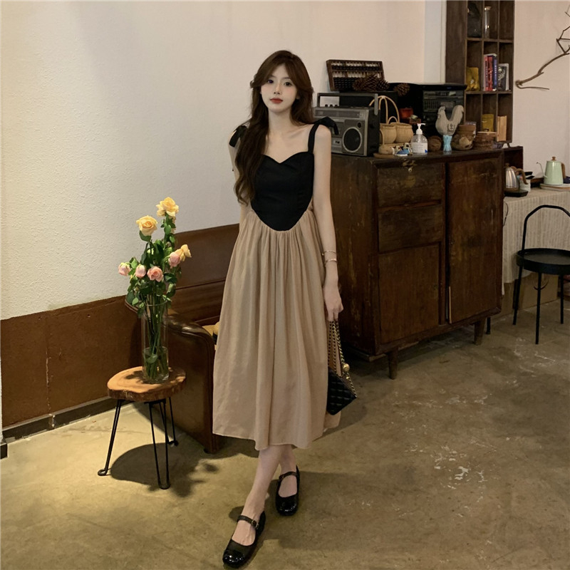 法式復古吊帶連衣裙女裝夏季新款設計感小眾氣質高級感長裙子
