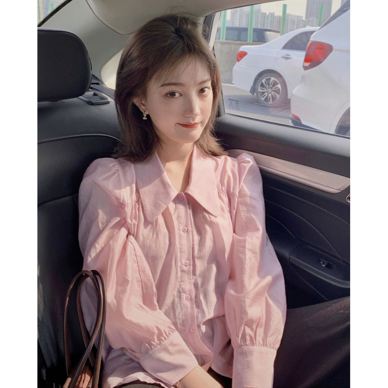 漂亮小衫女夏裝高級感綠色獨特上衣鹽系名媛襯衫設計小眾
