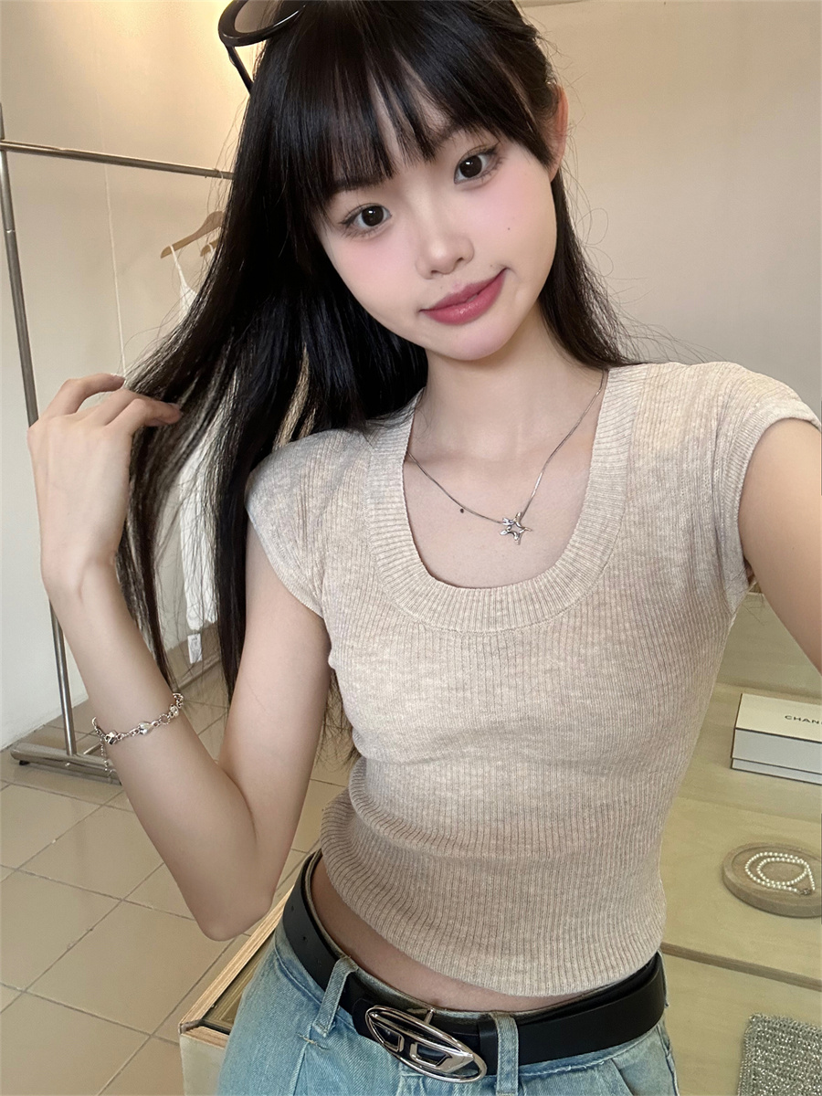 實拍V領短袖t恤女夏修身體恤顯瘦打底衫女內搭上衣