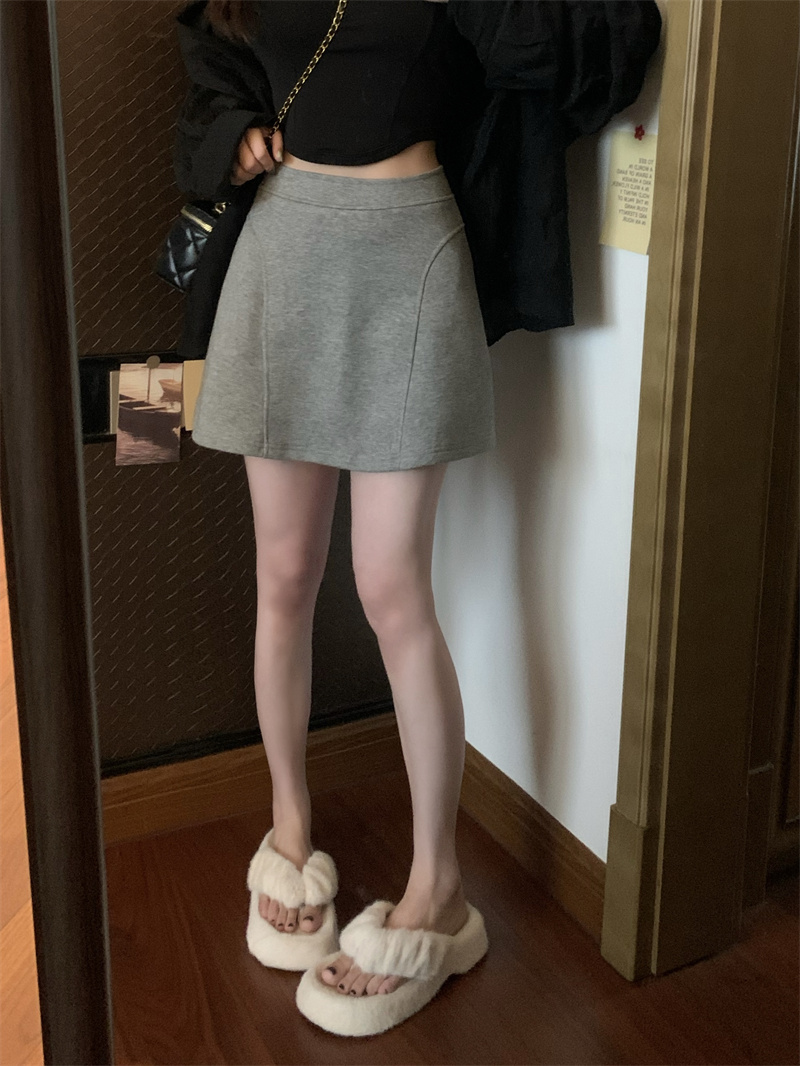 實拍運動半身裙辣妹高腰顯瘦純色百搭休閒短裙a字裙
