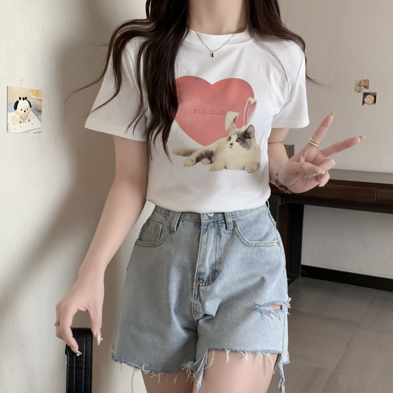 實拍  40支210克92%棉 8%氨綸 正肩短袖T恤女純棉