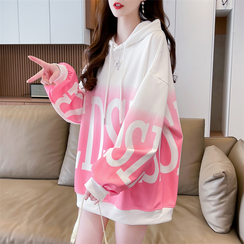 Real shot 2024 spring new Korean style 320g Chinese cotton striped loose hooded simple thin jacket for women