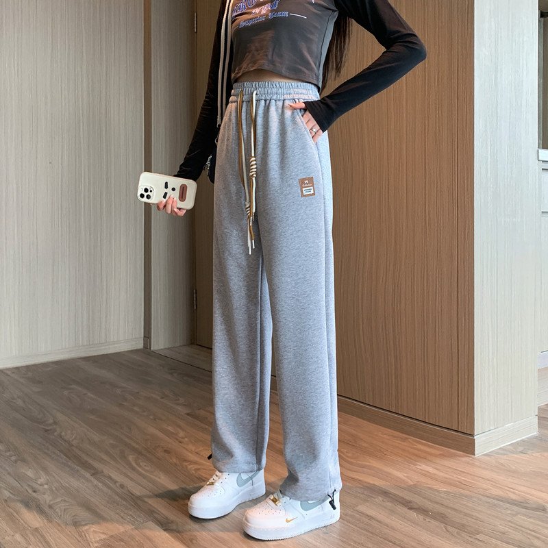 純棉華棉，質量運動衛褲女春秋新款寬鬆休閒褲