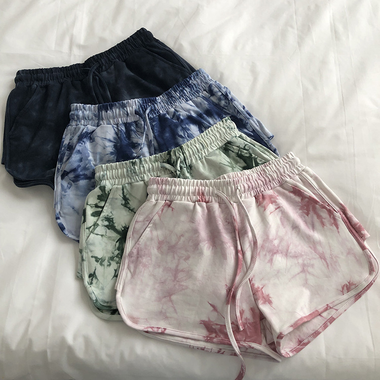 Summer Loose Large Size Tie Dye Wide Leg Pants Women's Casual Sports Shorts