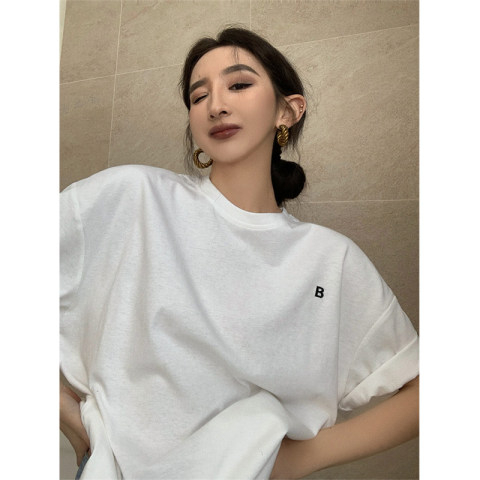 ins super hot short-sleeved T-shirt women's summer clothing Internet celebrity Hong Kong style T-shirt Korean style trendy student loose versatile half-sleeved top