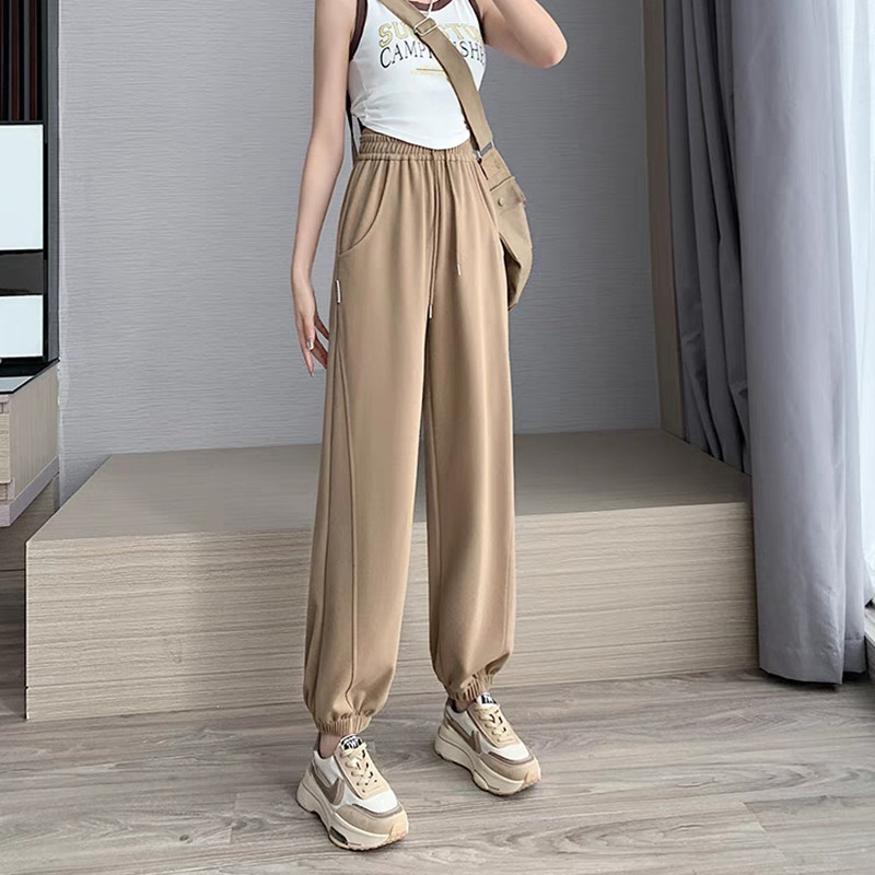 ，美棉斜，運動褲女春秋款寬鬆休閒褲顯瘦美式衛褲