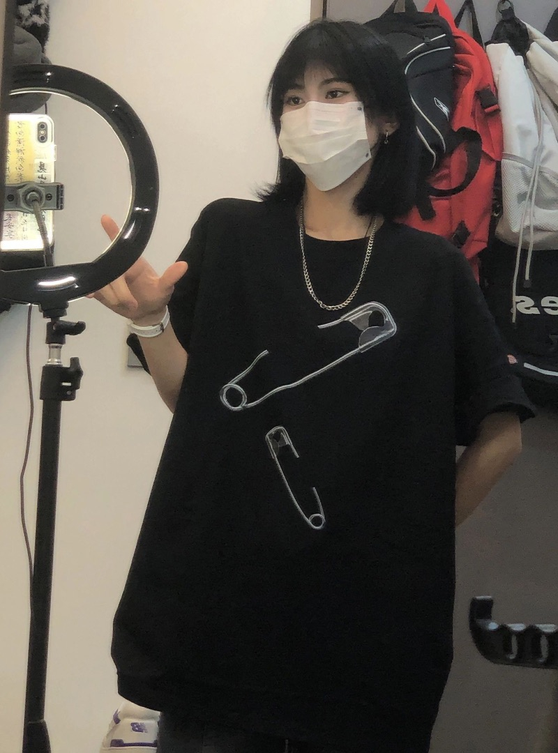 短袖t恤女寬鬆韓版ins潮2024春夏季新款中長款半袖上衣ins潮