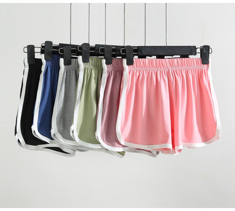 Polyester fish scale sports shorts for women, three-quarter pants for summer casual wear, Korean style beach pants, candy-colored hot pants