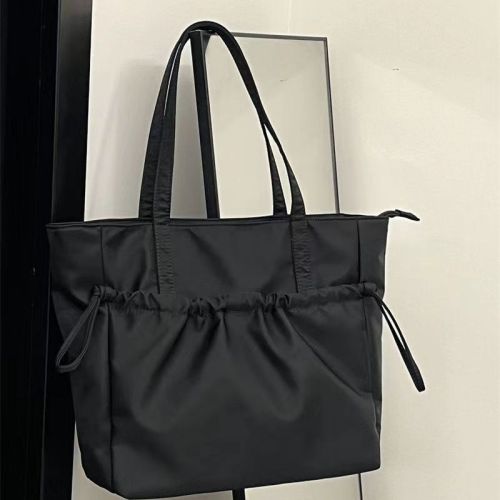 Student class canvas tote bag women's simple new waterproof large-capacity work commuting portable shoulder bag