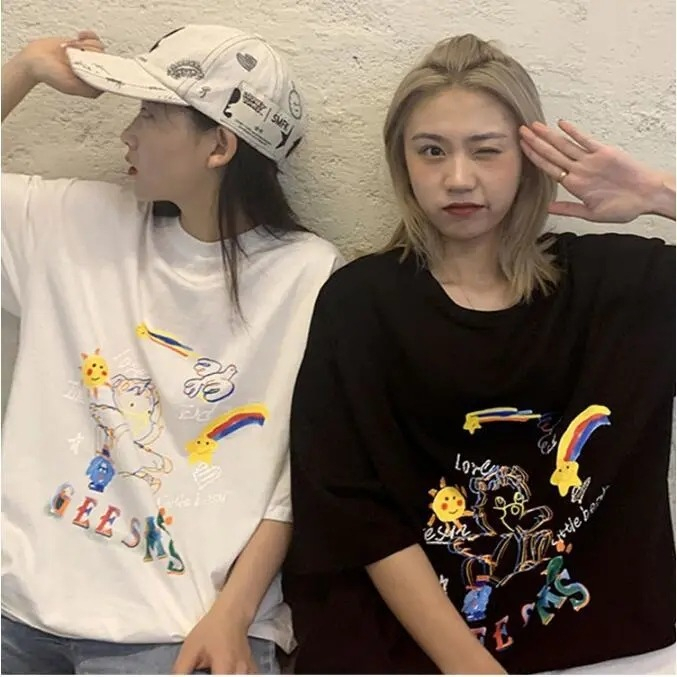 短袖T恤女韓版寬鬆慵懶原宿上衣chic港味