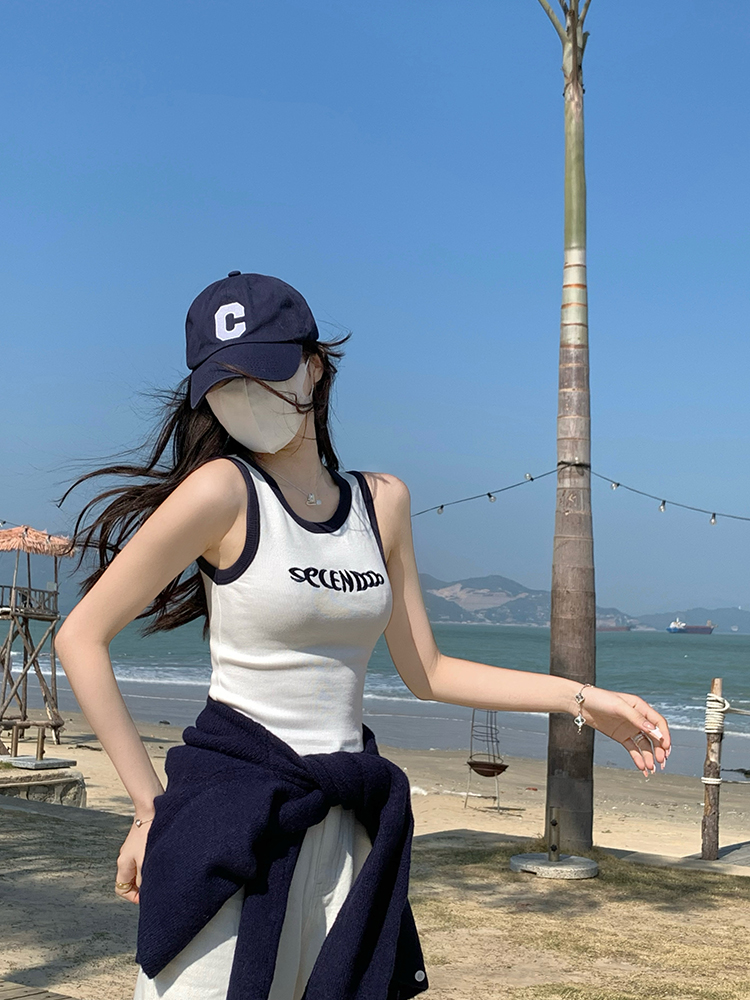 已出貨 白色吊帶小背心女夏季顯瘦內搭辣妹工字打底短款無袖