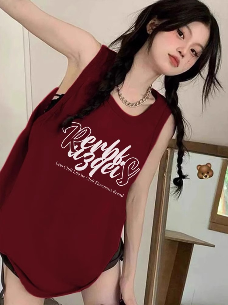 精梳純棉顯白無袖坎肩內搭背心女2024小眾高級感多巴胺穿搭上衣