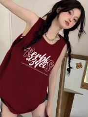 Fine-combed pure cotton white sleeveless cardigan as a base layer for women, 2024, unique and high-end dopamine style clothing top