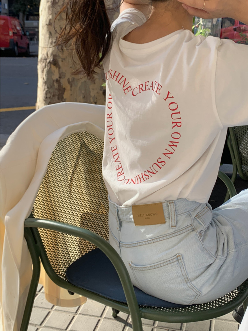 INS Korea Dongdaemun!  Simple summer letter love printed short-sleeved T-shirt bottoming shirt