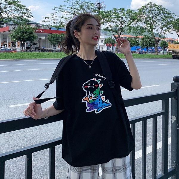短袖T恤女韓版寬鬆慵懶原宿上衣chic港味