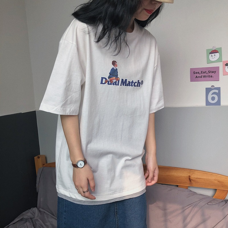 短袖T恤女韓版寬鬆慵懶原宿上衣chic港味