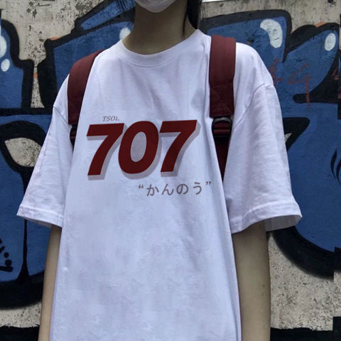 港風chic短袖t恤女寬鬆韓版夏季高街ins慵懶風白色半袖上衣情侶裝