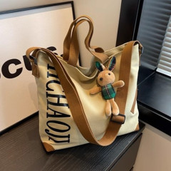 Japanese canvas bag women's casual large-capacity morning commuter tote bag student class versatile shoulder crossbody bag