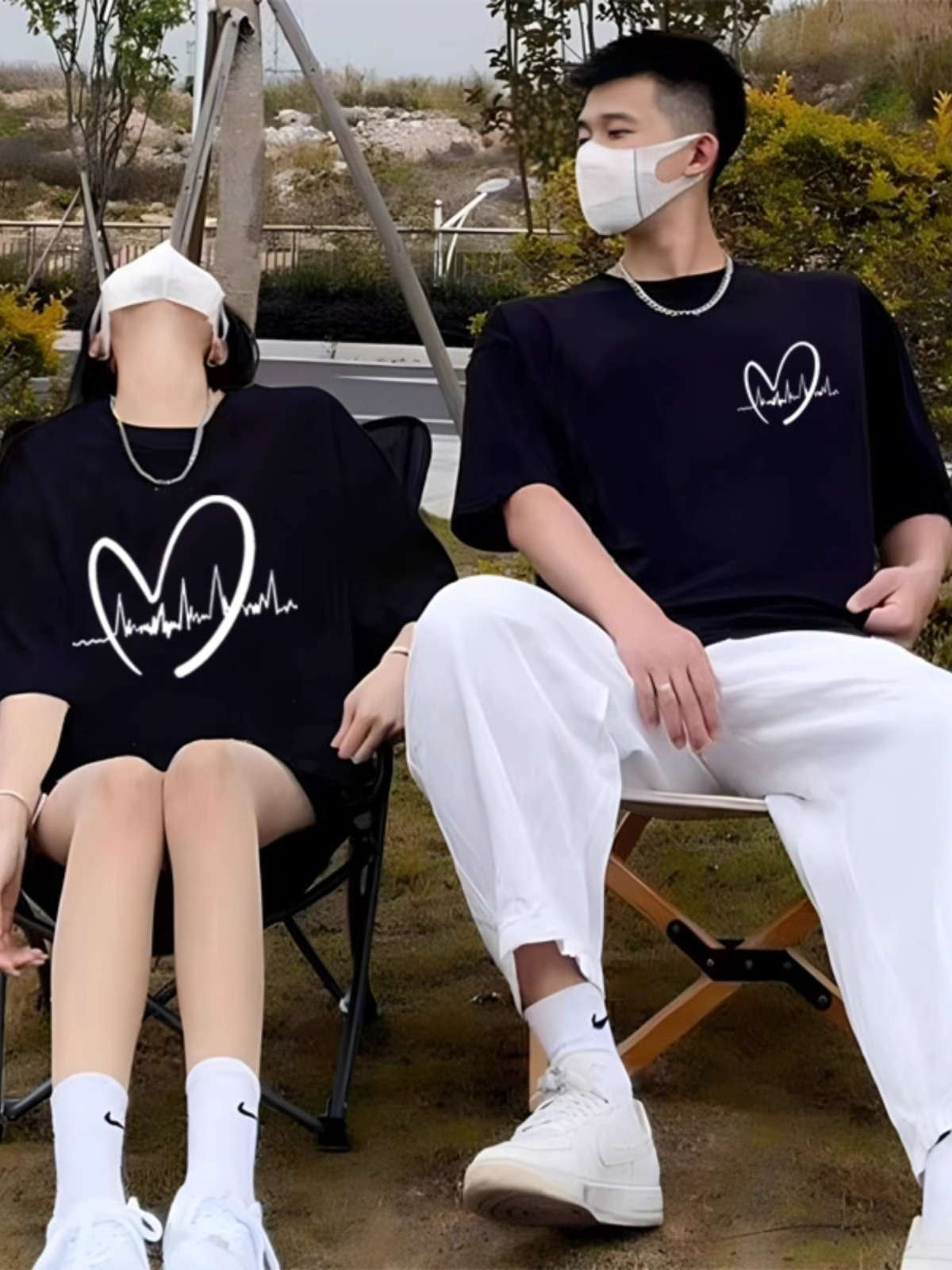 高級感超火特別的情侶裝t恤夏季裝2024新款roora小眾純棉早春短袖