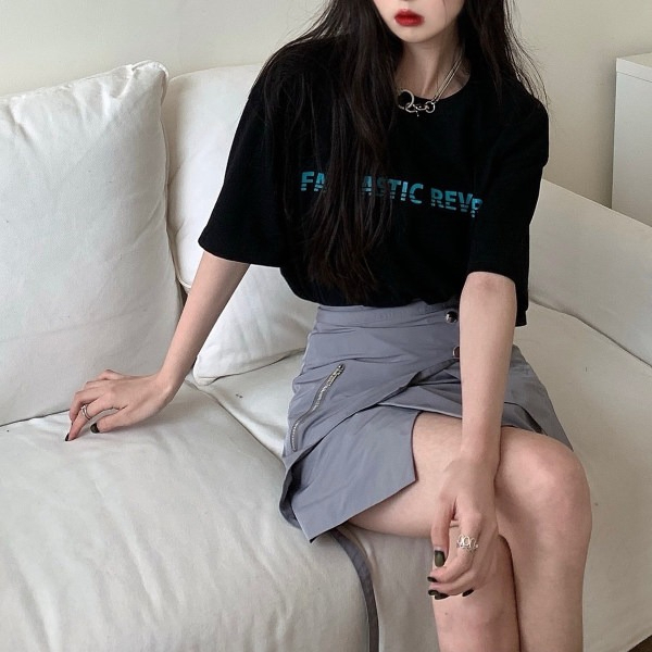 短袖T恤女韓版寬鬆慵懶原宿上衣chic港味