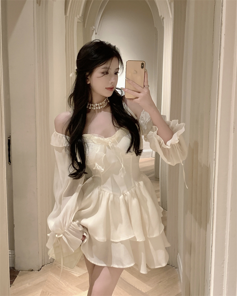 在逃公主蓬蓬裙ins超仙小個子仙女裙溫柔裙子顯瘦抹胸連衣裙