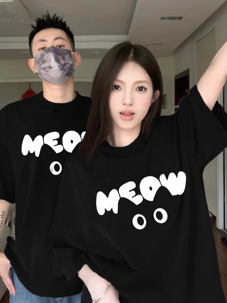 特別的情侶裝t恤夏季裝2024新款roora小眾高級感超火純棉早春短袖