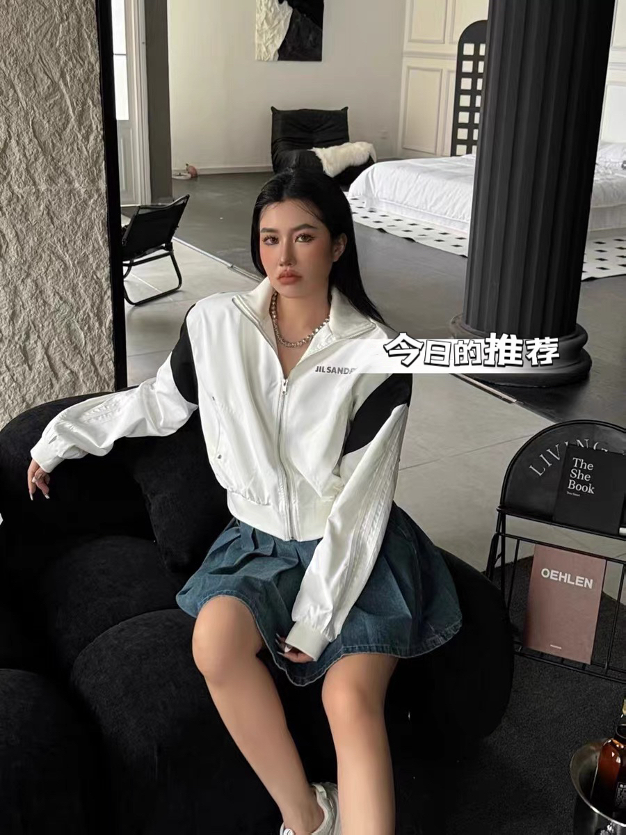 White short style baseball uniform for women spring and summer new 2024 new design niche versatile jacket