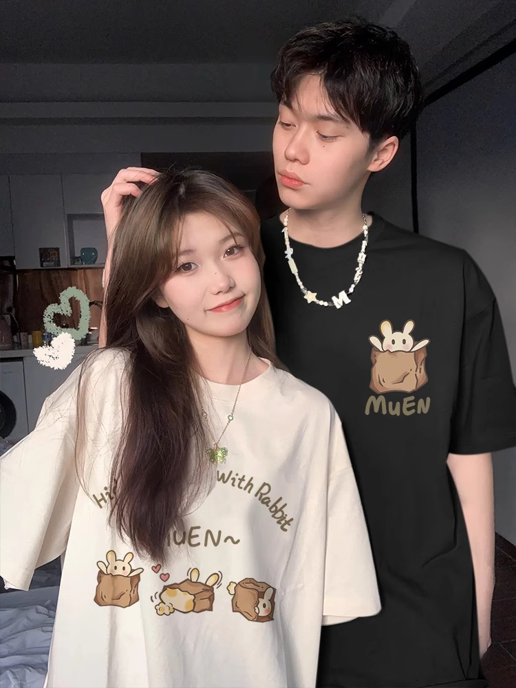 Early spring couple's summer T-shirt 2024 new high-end pure cotton disoo different summer fashion brand short-sleeved