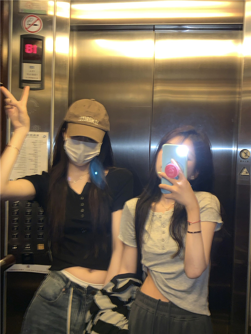 實拍5色夏日夏季設計感打底基礎款短袖T恤