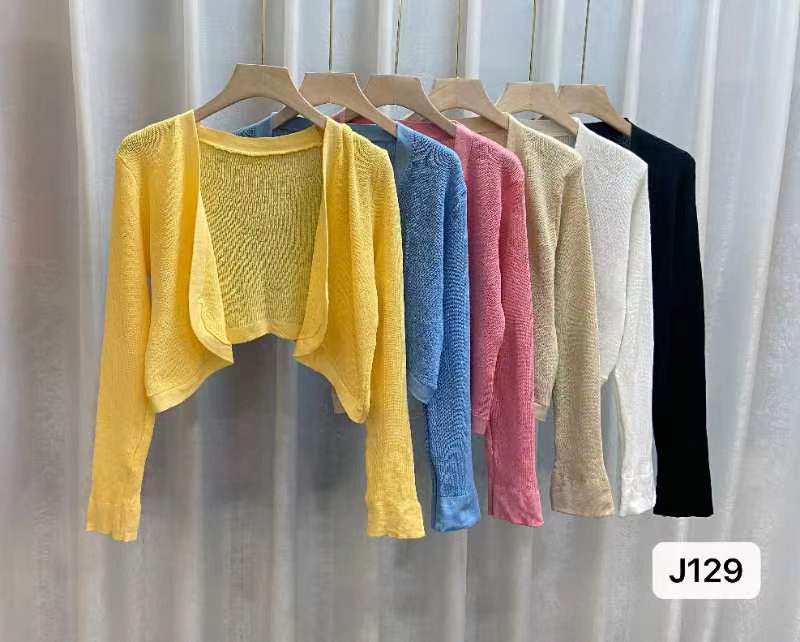 Ice silk sweater for women, black thin white short cardigan with sun protection early spring pink shawl jacket top