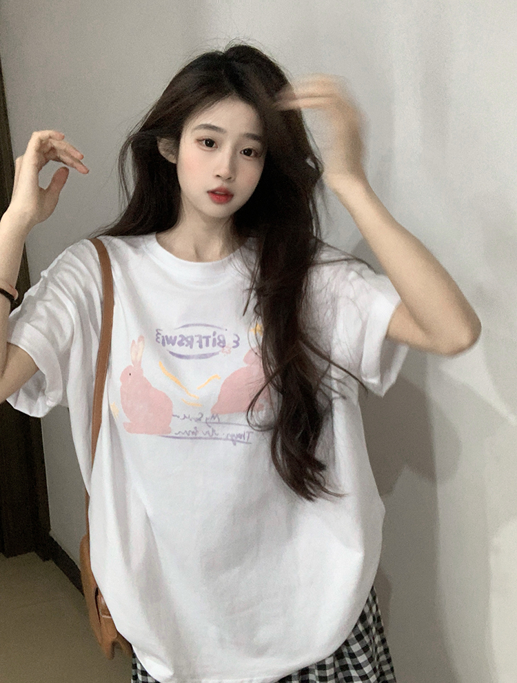 原創~實拍~印花純棉短袖T恤女印花半袖上衣