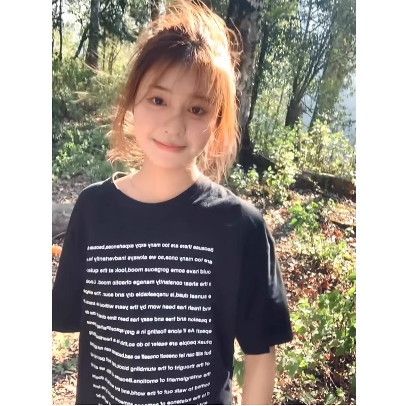 高質量純棉220克精梳緊密手感好直播品質前印花短袖t恤女