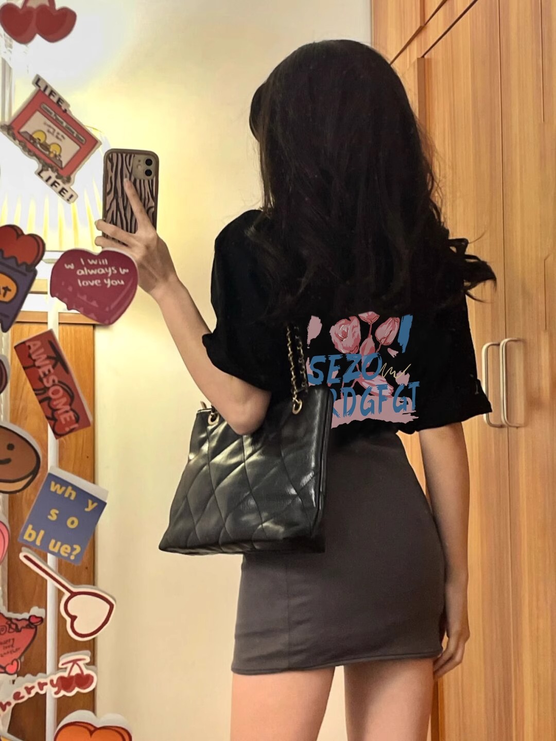 高質量純棉220克精梳緊密手感好直播品質前後印花短袖t恤女