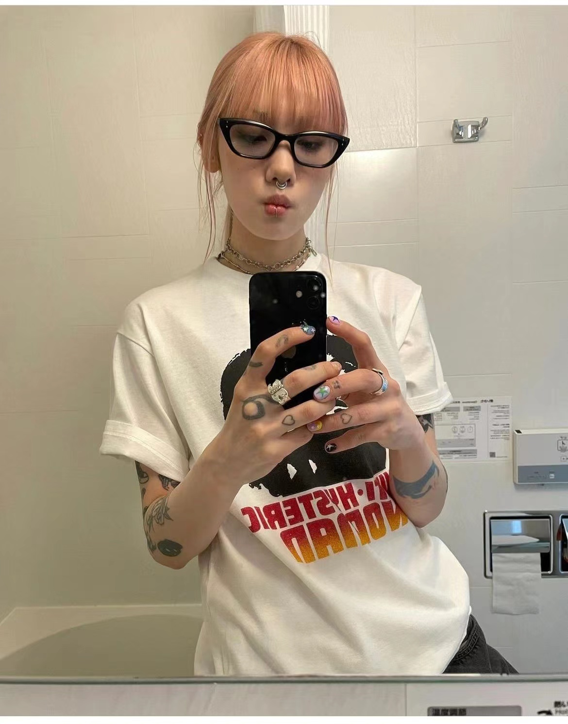 高質量純棉220克精梳緊密手感好直播品質前印花短袖t恤女